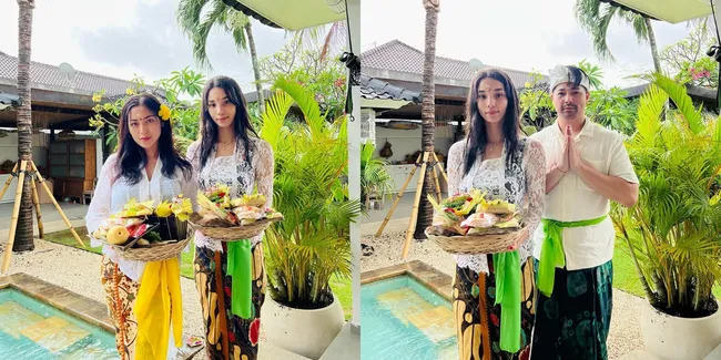 Potret Vanessa Lima Istri Erick Iskandar Pakai Baju Adat Bali Saat Melukat, Cantik Banget