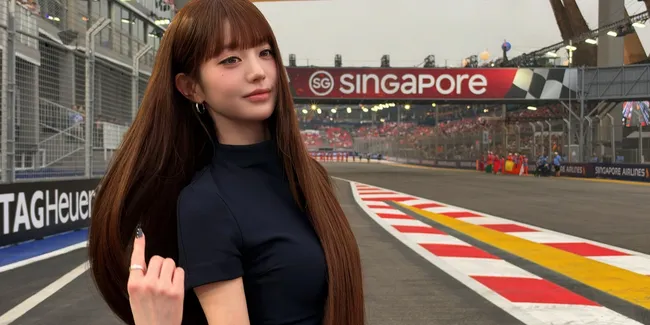 Potret Wonyoung IVE di F1 Singapura, Bak Bidadari Turun ke Sirkuit