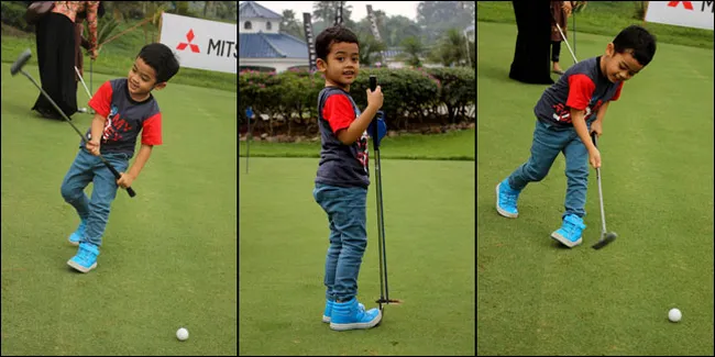 Putra Bungsu Uje Menerima Santunan Dari Celebrity Golf
