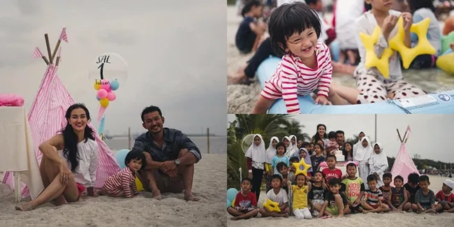 Rio Dewanto & Atiqah Rayakan Ultah Pertama Baby Sal di Pantai