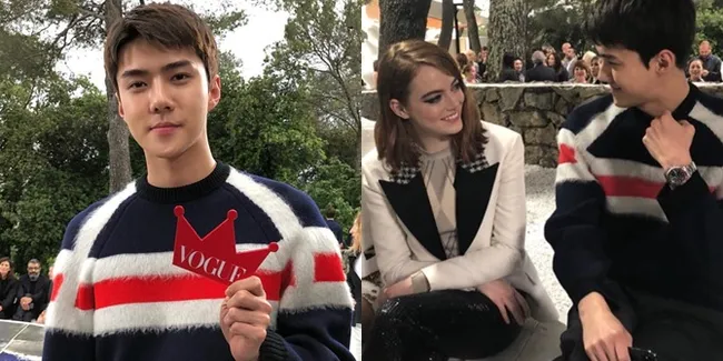 Sehun EXO di Prancis, Best Dressed Sampai Duduk Bareng Emma Stone