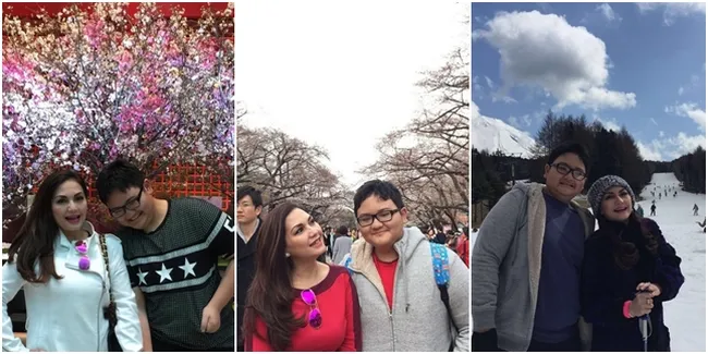 Senangkan Angga, Nia Daniati Ajak Putranya Liburan ke Jepang