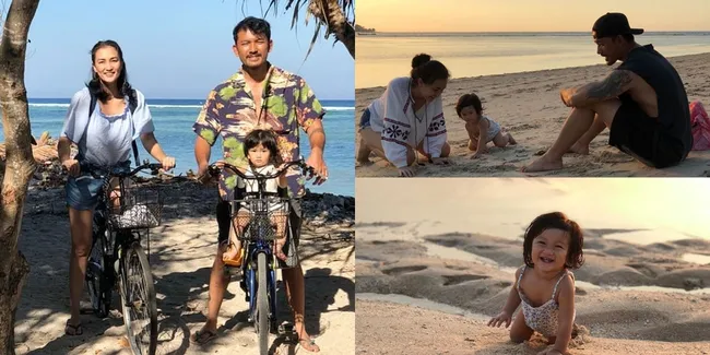 Seru! Rio Dewanto Ajak Keluarga Nikmati Indahnya Pantai di Lombok