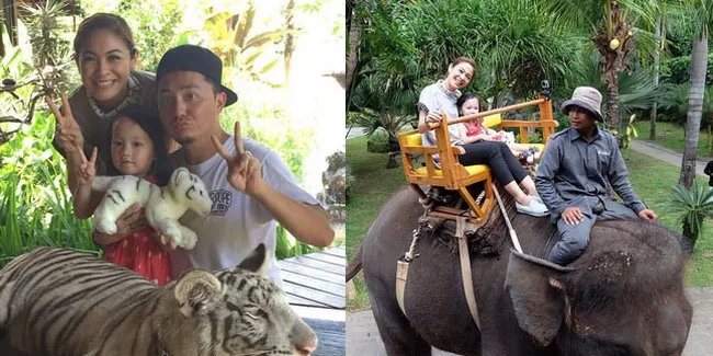 Serunya Keluarga Omesh Liburan di Bali, Ajak Anak Lihat Hewan