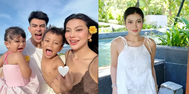 Serunya Liburan Keluarga Hanum Mega di Bali, Nikmati Indahnya Laut - Senyum Lepas Terpancar