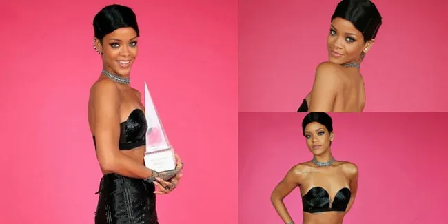 Sesi Foto Rihanna dan Piala Iconic Awards