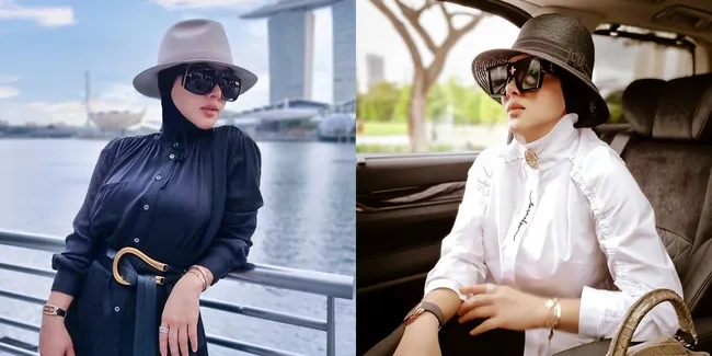 Suaminya Dikabarkan Bangkrut, 8 Potret Syahrini yang Tetap Tenteng Tas Seharga Rumah - Penampilannya di Masjid Tuai Cibiran