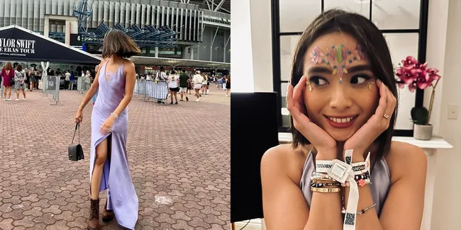 Tampil All Out, Ini Deretan Potret Acha Septriasa Nonton Konser Taylor Swift di Sydney - Cantik Dengan Gaun Lilac