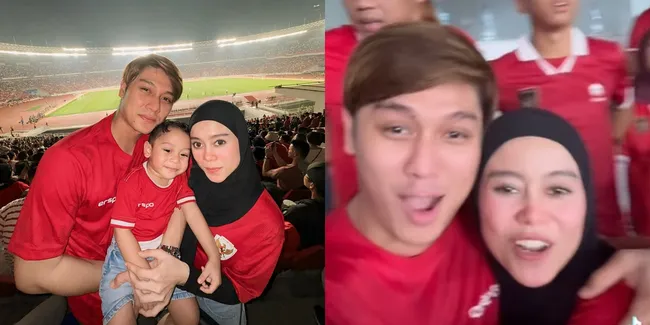 Teriak 'I Love You Rizky Ridho', 10 Potret Lesti Kejora & Rizky Billar Nonton Timnas di GBK