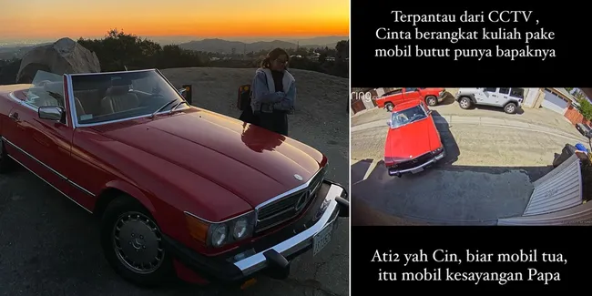 Terpantau CCTV, 8 Foto Cinta Kuya Berangkat ke Kampus Pakai Mobil Butut Bapaknya di Amerika
