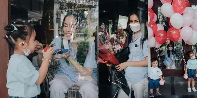 Ultah Kala Positif Covid19, Potret Pesta Sederhana Momo Geisha yang Terbatas Kaca Bikin Haru