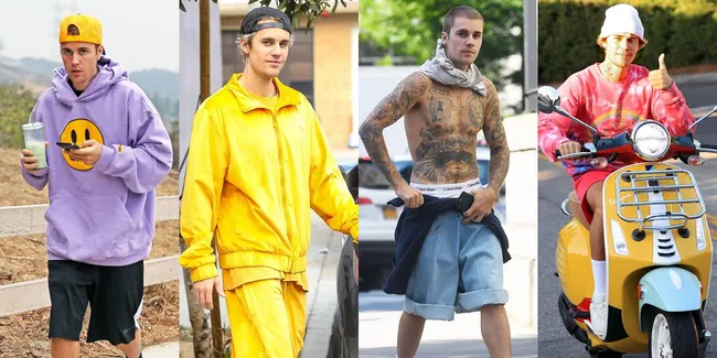 Warna-Warni! 59 Potret Justin Bieber Dalam Berbagai Outfit, Pakai Hoodie - Shirtless