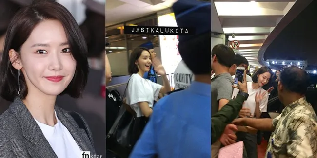 Yoona SNSD Tiba di Indonesia, Tetap Cantik Meski Tengah Malam
