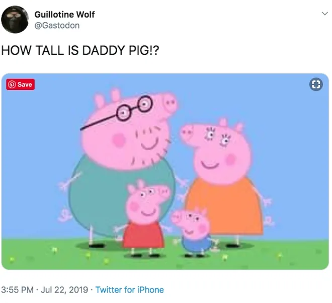 8 Meme Gokil TentangTinggi Badan Tokoh Animasi Peppa Pig 