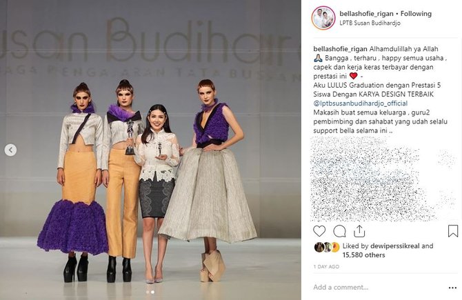 Lulus Sekolah Fashion, Bella Shofie Raih Gelar '5 Siswa 