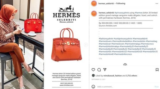 Lihat Koleksi Tas Hermes Syahrini, dengan Harga Miliaran Rupiah, Netizen:  Ginjalku Menjerit! - Tribunmanado.co.id