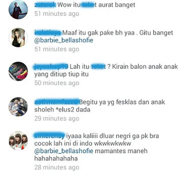 [foto] ups, bella shofie dibully gara-gara nggak pakai bra?