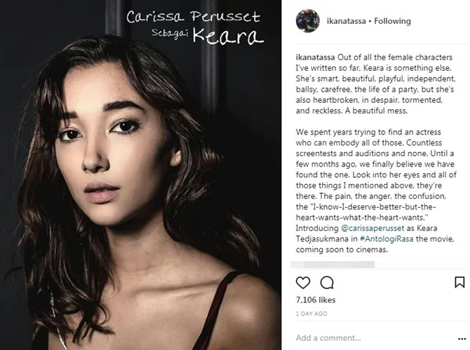 carissa perusset resmi perankan tokoh keara di \'antologi rasa\'