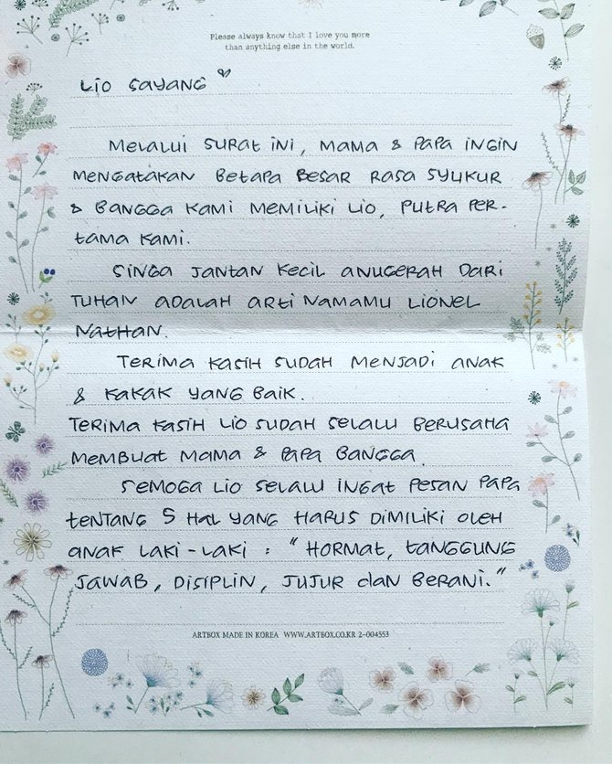 Dapat Surat Menyentuh Dari Anak Sulung Donna Agnesia Nangis