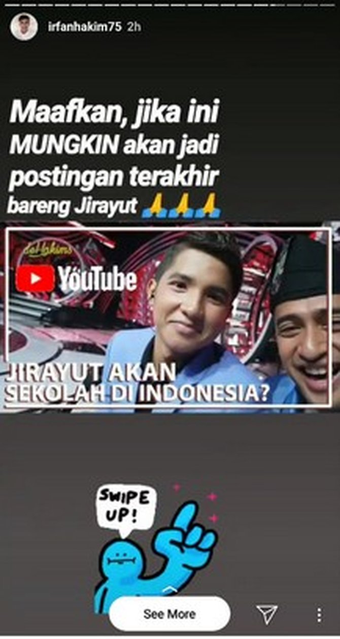 Unggah Instastory Soal Vlog Terbaru Bareng Jirayut Kenapa Irfan