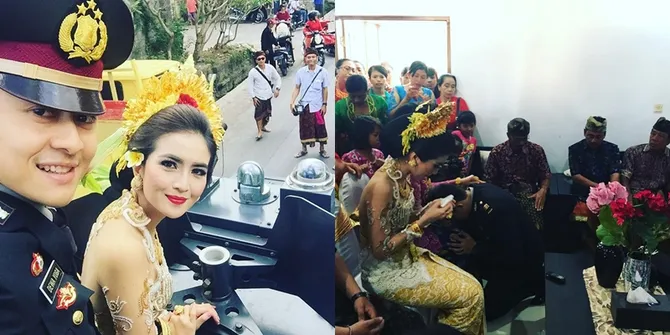 dikawal pasukan bersenjata, kadek devi dinikahi polisi ganteng