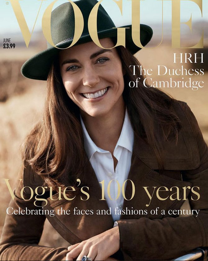 [foto] tampil di cover vogue, kate middleton pamer senyum cantik