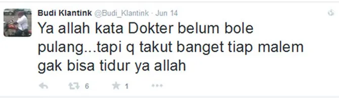 inilah kicauan terakhir budi klantink sebelum berpulang