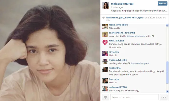 pamer foto jadul, mirip siapa sih wajah maia estianty ini?