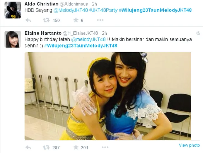 Trending topic kali ini: ulang tahun Melody JKT48 