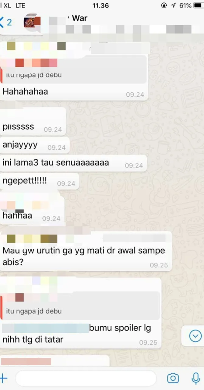kena spoiler \'avengers: infinity war\', penghuni grup wa kampus ini \'perang\'