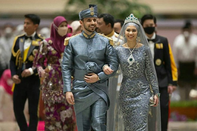 9 Potret Royal Wedding Putri Sultan Brunei Darussalam, Megah Bertabur ...