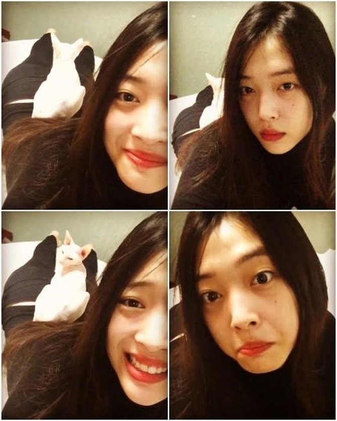 foto: pasang pose jelek di dunia maya, sulli makin unyu nggemesin