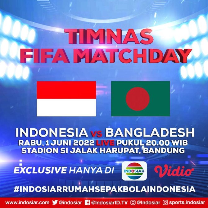 'TIMNAS FIFA MATCHDAY' Indonesia VS Bangladesh Bakal Hadir Secara ...