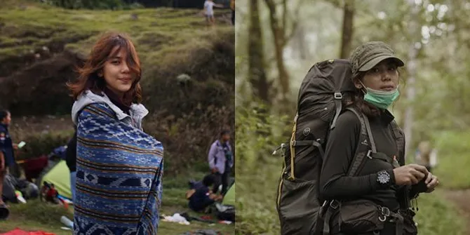 Beda dari Seleb Wanita Kebanyakan, Ini 10 Potret Adinda Thomas Saat Naik Gunung - Pernah Backpacker Seorang Diri