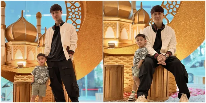 4 Potret Gaya Kembar, Rizky Billar dan Putranya Levian Tuai Pujian dari Netizen