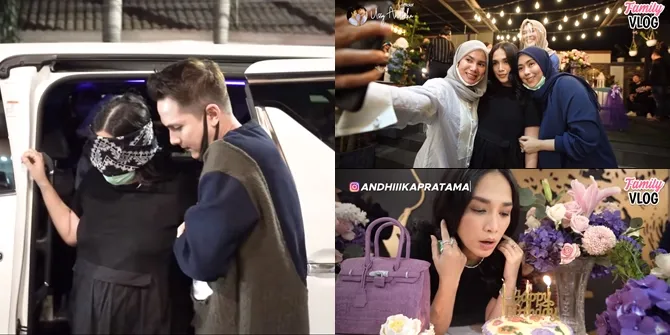 6 Potret Pesta Ulang Tahun Ussy Sulistiawaty, Meriah dengan Dekorasi Ungu dan Dihadiri Sahabat