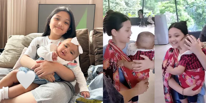 7 Momen Arsy Hermansyah Gendong Baby Azura untuk Pertama Kali, Salfok Jarik yang Dipakai