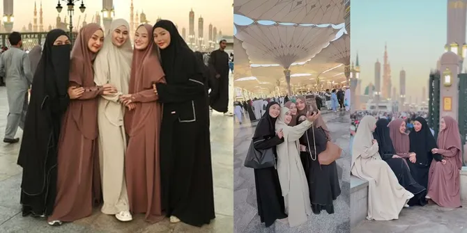 7 Potret Anisa Rahma, Dara Arafah dan Dinda Hauw Umrah Bareng, Vibesnya Bikin Adem