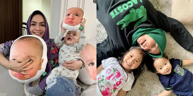 7 Potret Bahagia Rieta Amilia Kumpul Bareng Cucu, Netizen Malah Salfok ke Bantal dengan Muka Rayyanza - Lucu Banget