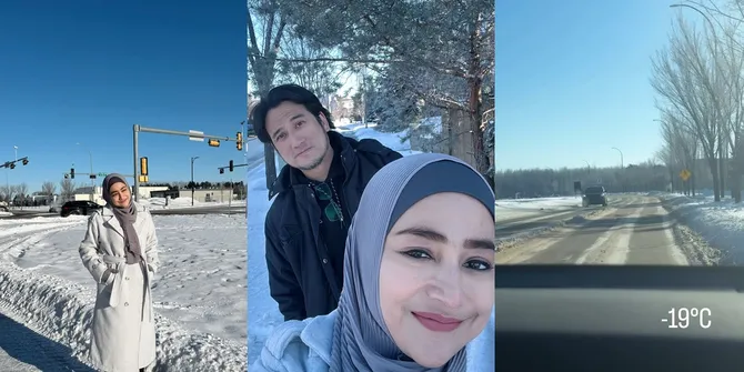 7 Potret Cindy Fatikasari dan Tengku Firmansyah Nikmati Winter di Kanada, Suhu -20 Derajat - Naik Mobil Serasa Naik Bombom Car