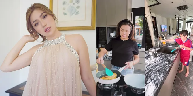 7 Potret Dapur Rumah Jessica Iskandar yang Bergaya Modern dengan Konsep Open Space, Dilengkapi Jendela Lebar