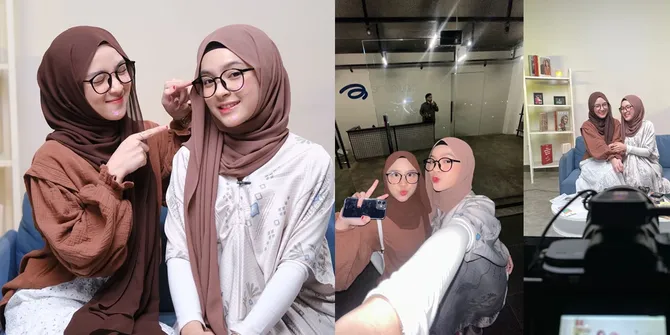 7 Potret Kebersamaan Nissa Sabyan Bareng Eca Aura yang Tampil Berhijab, Beneran Mirip Plek Ketiplek - Sulit Dibedakan