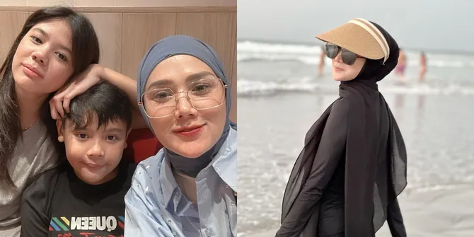 7 Potret Mulan Jameela Main di Pantai Bareng Safeea Ahmad dan Muhammad Ali, Parasnya Keluarga Visual Semua