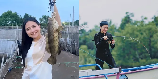 7 Potret Prilly Latuconsina Masak Ikan Hasil Pancingannya, Bikin Kagum