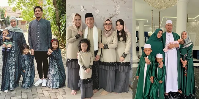 8 Potret Kompak Keluarga Artis Pakai Busana Muslim, Bisa Jadi Inspirasi Pakaian Lebaran Kalian