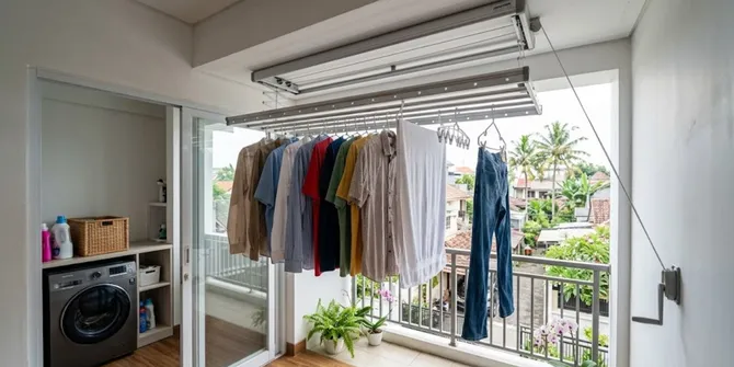 9 Desain Jemuran Plafon untuk Menghemat Tempat di Rumah Kecil, Fungsional dan Rapi