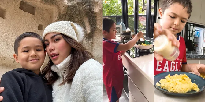 Aksi El Barack Anak Jessica Iskandar Bikin Sarapan Sendiri, Tuai Pujian - Belajar Mandiri