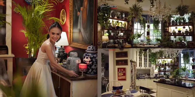 Bertema Jungle House, 8 Potret Dapur Yuni Shara yang Vintage dengan Banyak Tanaman dan Keramik