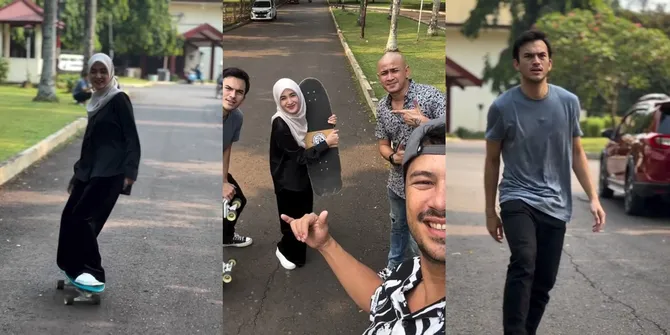 Biasa Kalem, Ini 7 Potret Cut Syifa Main Skateboard di Sela Syuting - Bareng Rizky Nazar Juga