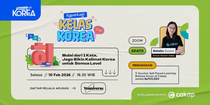 Daftar Gratis KapanLagi Kelas Korea, Belajar Bikin Kalimat Sampai Bisa